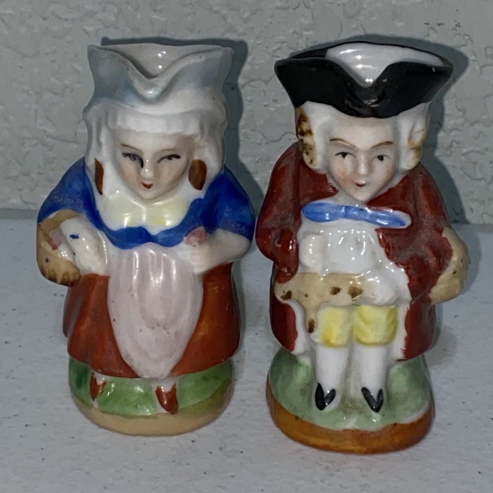 VTG Toby Toothpick Holder Mini Jug Creamer Pitchers Made in Occupied Japan Set 2